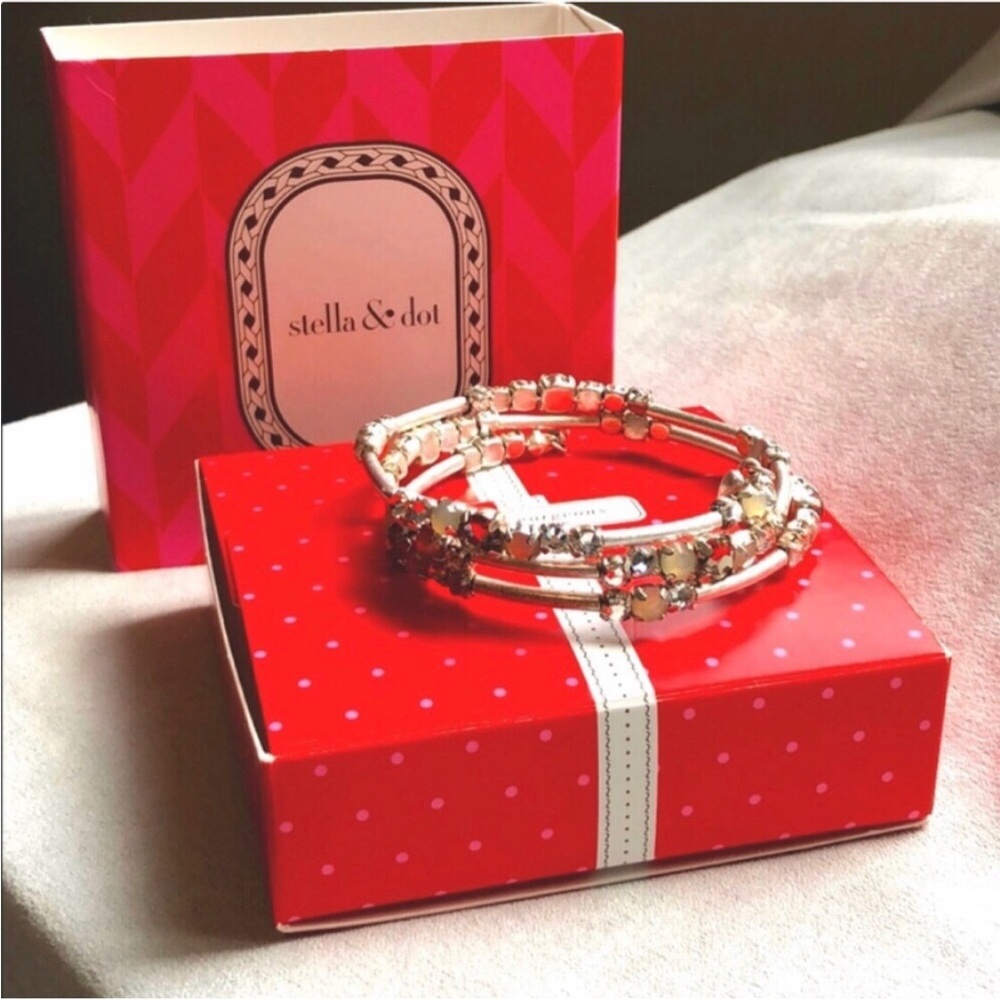 Stella & Dot - Isabelle Wrap Bracelet, Silver with Beads